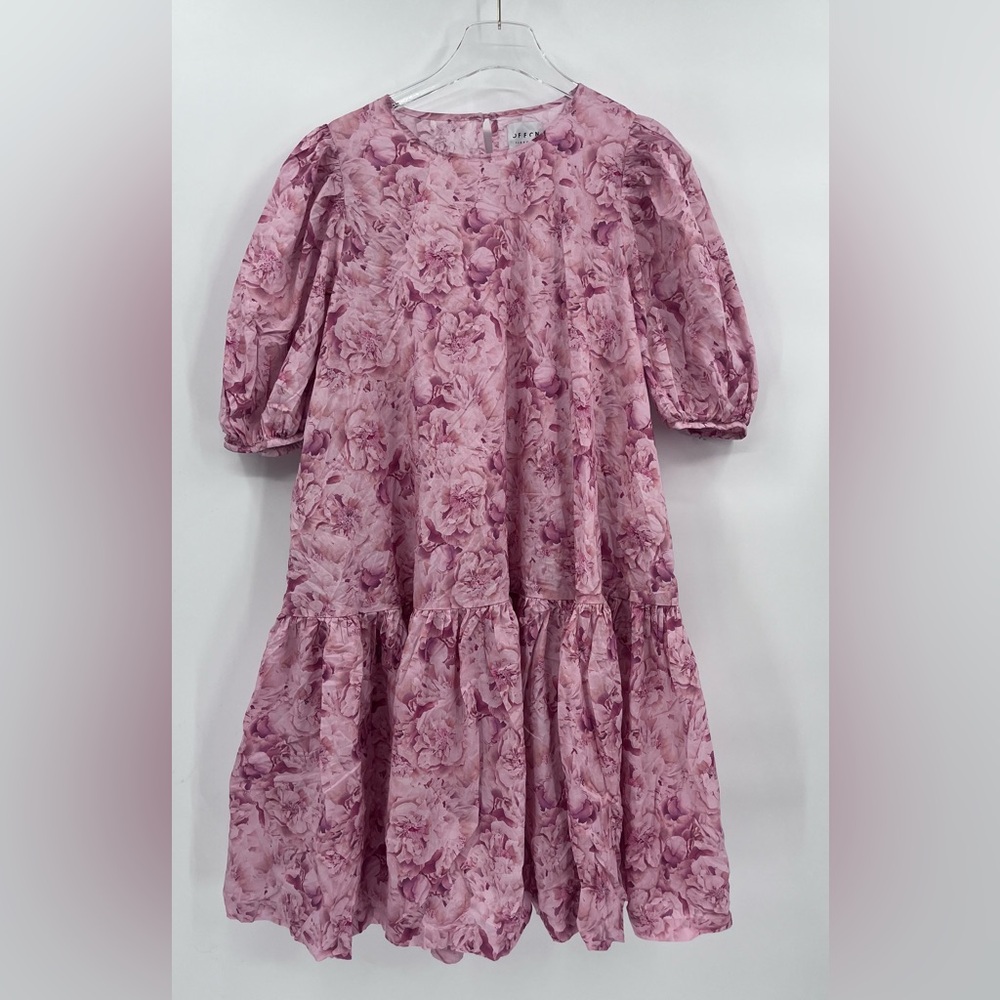 OFFON PUFFY‎ SLEEVES MIDI DRESS IN BIG FLOWERS PRINT size xl